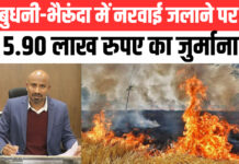 नरवाई जलाने की रोकथाम को लेकर सीहोर कलेक्टर के सख्त निर्देश, 111 किसानों पर लगाया गया 5.90 लाख रुपए का अर्थदंड